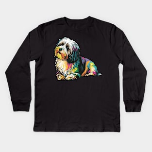 Havanese Dog Art Kids Long Sleeve T-Shirt